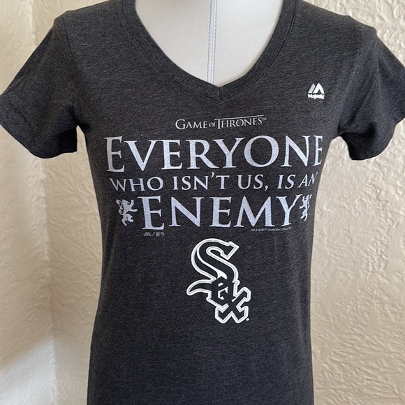 Chicago White Sox MLB Game of Thrones Gray Silver T-Shirt Everyone is an Enemy M - Picture 2 of 8